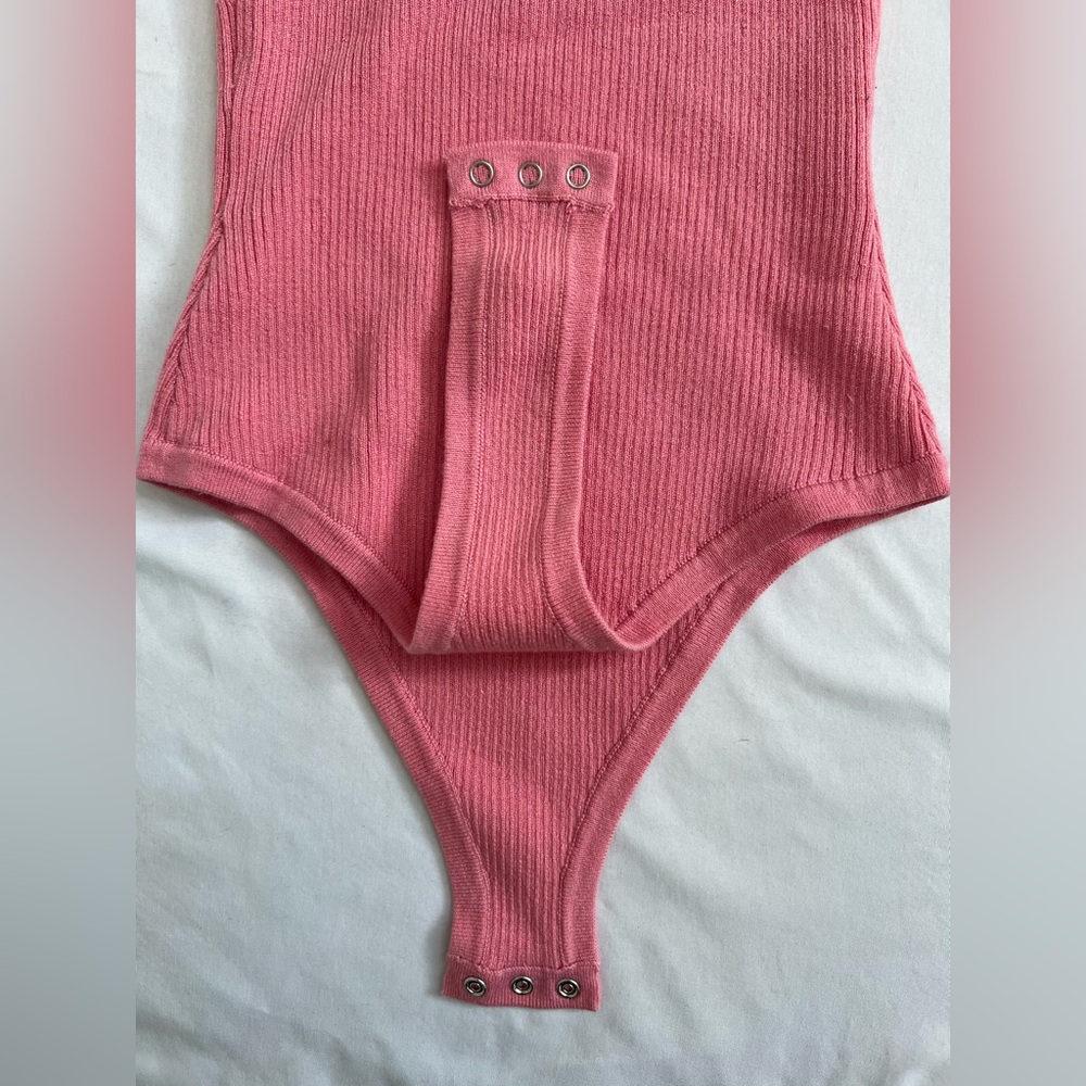 Live The Process Pink Ribbed Bodysuit - Picture 7 of 8